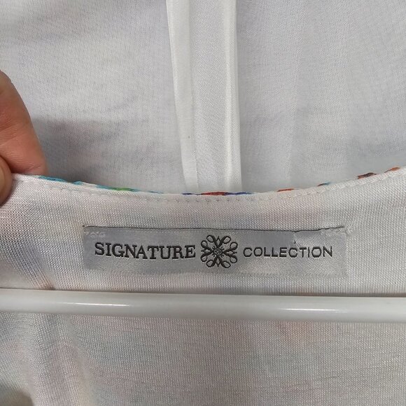 Signature Collection Green Blue Tie Dye Cape Blouse Boho Colorful Festival L - Picture 9 of 12